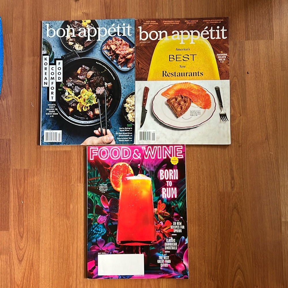 Bon Appetit and Food & Wine Magazines Bundle EUC